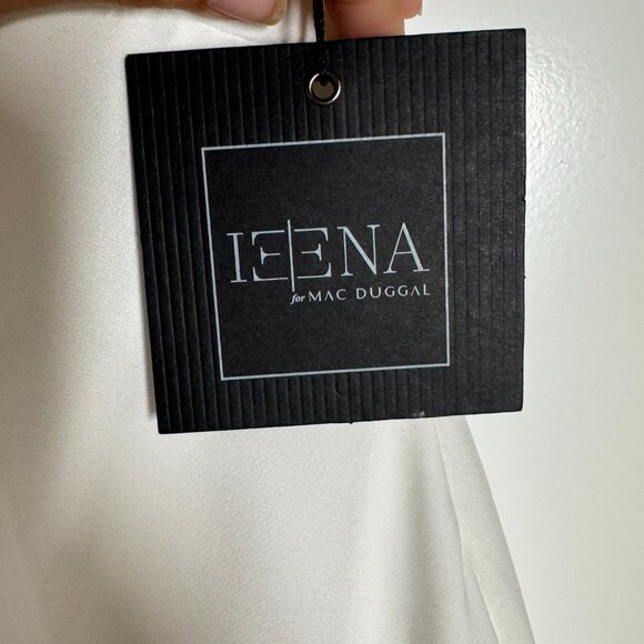MAC DUGGAL ieena Tatum One Shoulder Bow Front Slit ieena Gown 12 NEW WITH TAG - Picture 5 of 14